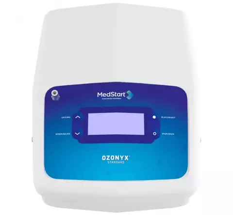 Gerador de ozônio Ozonyx Standard da MedStart, com painel de controle azul e branco.