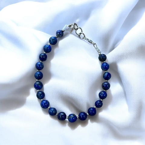 Pulsera de Plata y Piedra Lapislázuli