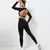 Conjunto feminino de mangas compridas camisa esportiva terno feminino conjunto de yoga treino cintura alta leggings - Abreusss sua loja esportiva.