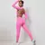 Conjunto feminino de mangas compridas camisa esportiva terno feminino conjunto de yoga treino cintura alta leggings