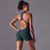Macacão curto mulher uma peça roupa Sexy oco sem costas scrunch butt esporte Macaquito para treino. - comprar online