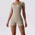 Macaquito feminino manga curto uma peça terno esportivo roupas de treinamento fitness body suit roupas - comprar online
