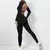 Conjunto feminino de mangas compridas camisa esportiva terno feminino conjunto de yoga treino cintura alta leggings - Abreusss sua loja esportiva.