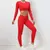 Imagem do Conjunto feminino de mangas compridas camisa esportiva terno feminino conjunto de yoga treino cintura alta leggings