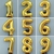1 Globo Numero 32" DORADO - comprar online