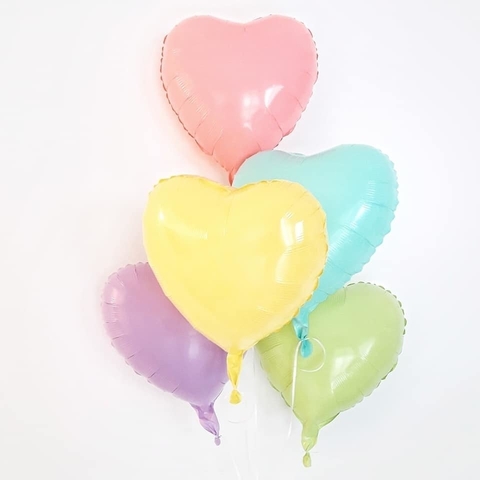 Globos corazón pastel
