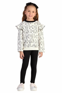 Conjunto moletom estampa de gato com legging - Mon Sucré (Ref 27754) - comprar online