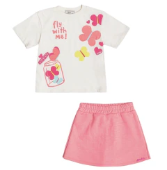 Conjunto com short saia rosa - Bimbi (Ref 33431) - comprar online