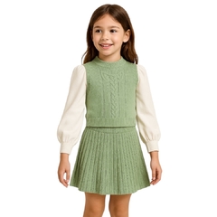 Conjunto tricot 3 peças (saia, blusa e colete) - Infanti (Ref 2807) - comprar online