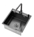 Bacha de Cocina Simple Nano Black 50x50cm con Grifo Extensible Incluído y Dispenser Jabón - comprar online