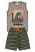 Conjunto Infantil Verão Masculino Regata Tyrannosaurus Rex - Mescla