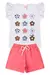 Conjunto Infantil Verão Feminino Flores - Branco - comprar online