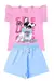 Conjunto Infantil Verão Feminino Bulldog de Oculos - Rosa