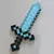 45cm minecraft brinquedos jogo meu mundo design azul diamante espada machado pá - GuimaKids