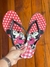 Chinelo Feminino Minnie Vermelho Poá com Laço Rosa - comprar online
