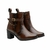 Bota Feminina Cano Curto Marrom com Fivela Dourada – Edição Elegance