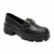 Mocassim Feminino Preto Tratorado com Corrente – Edição Fashion Street
