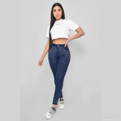 Jeans Skinny Dama Stretch Tiro alto 3 Pinzas Basico ref: R0080 en internet