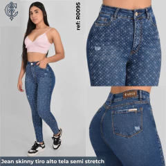Jeans Skinny Dama Stretch Tiro alto 3 Pinzas Basico ref: R0095 - comprar en línea