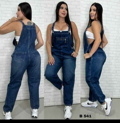 Overol Mono dama jean stretch tiro alto clasico tono azul oscuro ref:B541 - comprar en línea