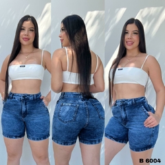 Short Torero dama jean stretch tiro alto clasico tono azul grafito medio ref:B6004 - comprar en línea