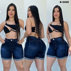 Short Torero dama jean stretch tiro alto clasico tono azul indigo ref:B6005 - comprar en línea