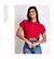Blusa Feminina Cropped Camisa Social Botões Em Viscolinho Verão 2023