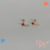 18k Gold Children's Earring Hanging Drop with Red and Clear Zirconia - buy online