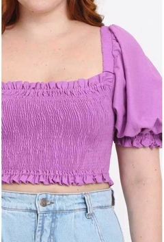 Imagem do Roupas Feminino Farm Blusa Lastex Manga Bufante 301011