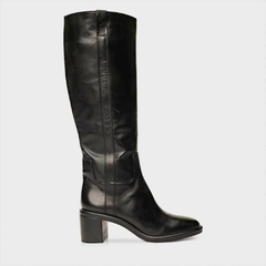 BOTA CARRANO CANO LONGO SALTO BLOCO COURO PRETO na internet