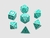 Dados de RPG - Conjunto com 7 Dados Opacos - White and Cyan Runas