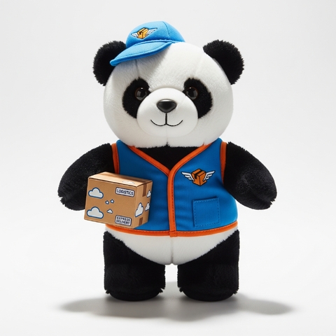 Urso Panda Entregador de Pelúcia