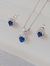 Conjunto Coração Bordado Azul