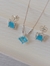 Conjunto Zircônias Quadradas Azul