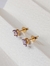 Brinco gota ponto de luz lilas I Banhado a Ouro 18k