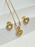 Conjunto Coração Cravejado em Zircônias I Banhado a Ouro 18k