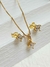 Conjunto Ponto de Luz Quadrado I Banhado a Ouro 18k - comprar online