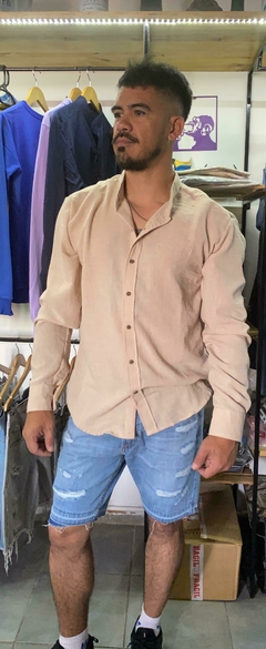 camisa manga larga cuello mao bambula - comprar online