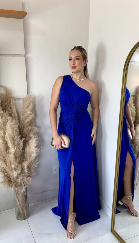 VESTIDO LONGO FLUITY AZUL MONALISA - comprar online