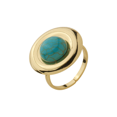 ANEL AJUSTÁVEL M COM PEDRA TURQUESA NATURAL - comprar online
