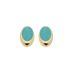 BRINCO OVAL ESMALTADO TURQUESA - comprar online