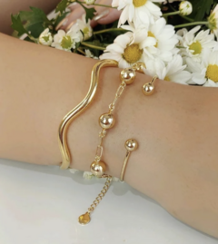 BRACELETE ARO LISO COM BOLAS - comprar online