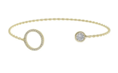 BRACELETE SLIM TORCIDO COM ARO CRAVEJADO