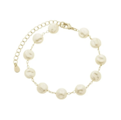PULSEIRA ELEGANTE DE PÉROLAS MOEDAS