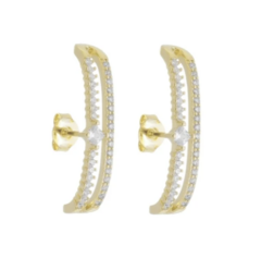 BRINCO EAR HOOK VAZADO CRAVEJADO