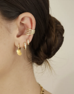 DUPLA DE ARGOLINHAS MINIMALISTAS CRAVEJADAS - comprar online