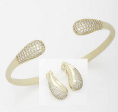 Conjunto Gotas de Luxo - Brinco + Bracelete - comprar online