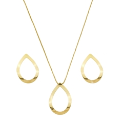 CONJUNTO DE GOTA VAZADO NO OURO - comprar online