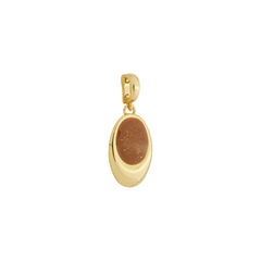 PINGENTE OVAL ESMALTADO MARROM