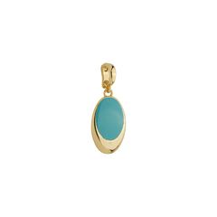 PINGENTE OVAL ESMALTADO TURQUESA